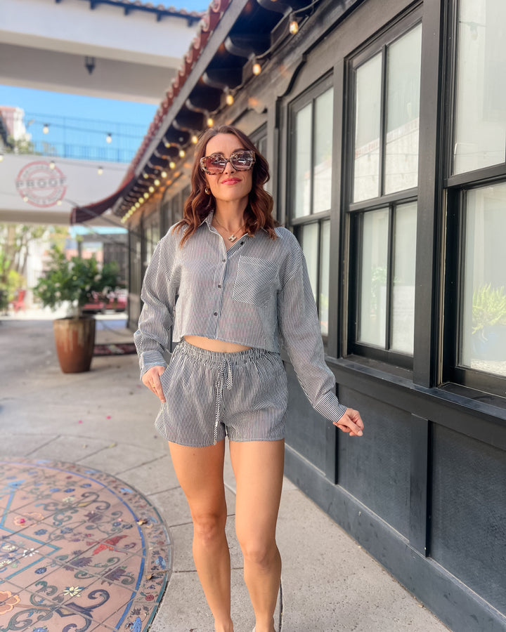 The Dahlia Drawstring Shorts - Black