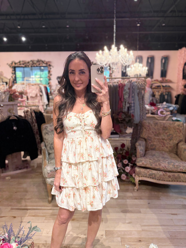 The Sofia Floral Tiered Corset Mini Dress