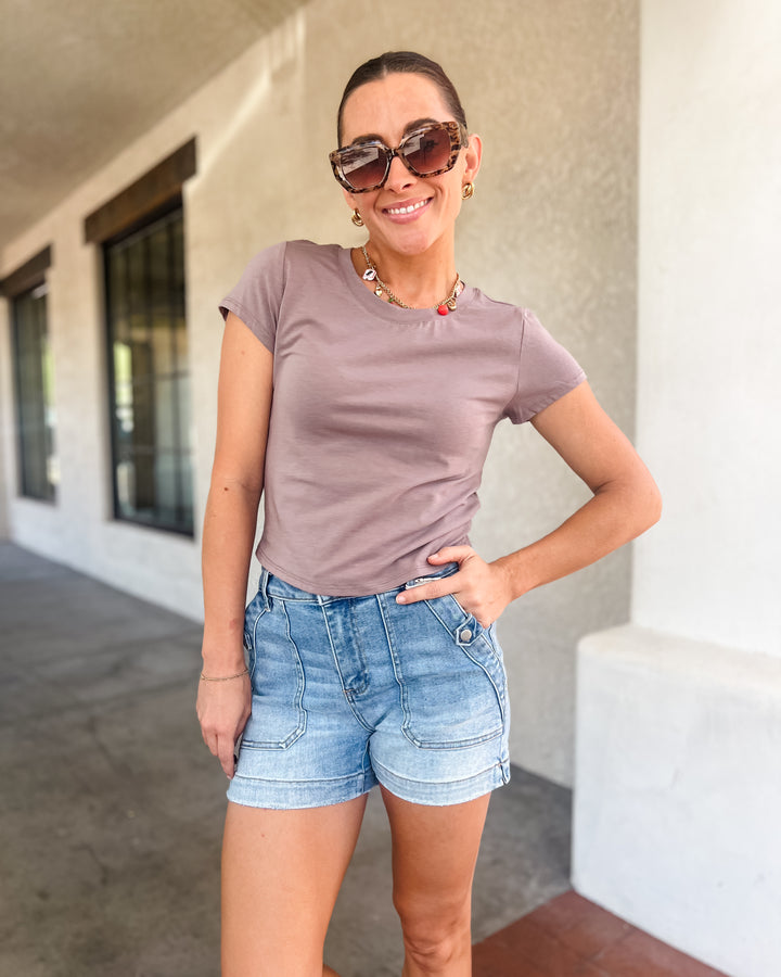 Rachel Everyday Tee - Deep Taupe