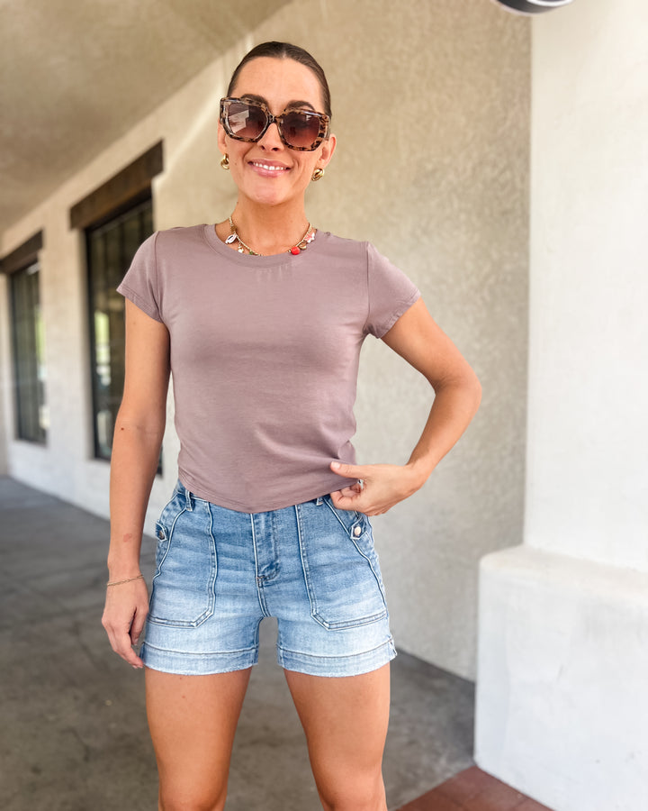 Rachel Everyday Tee - Deep Taupe