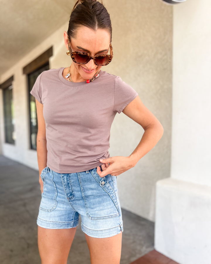 Rachel Everyday Tee - Deep Taupe