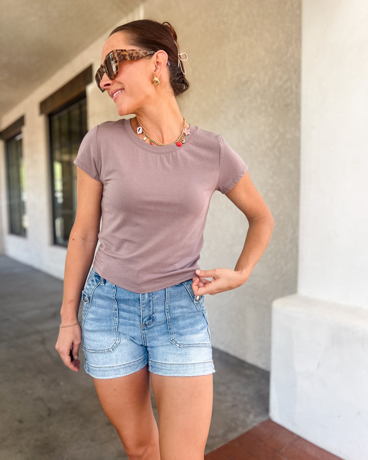 Rachel Everyday Tee - Deep Taupe