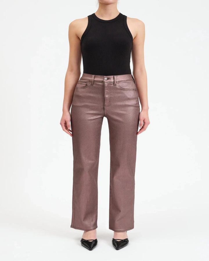 Sundaze High Rise Vintage Straight in Coated Penny by Daze Denim