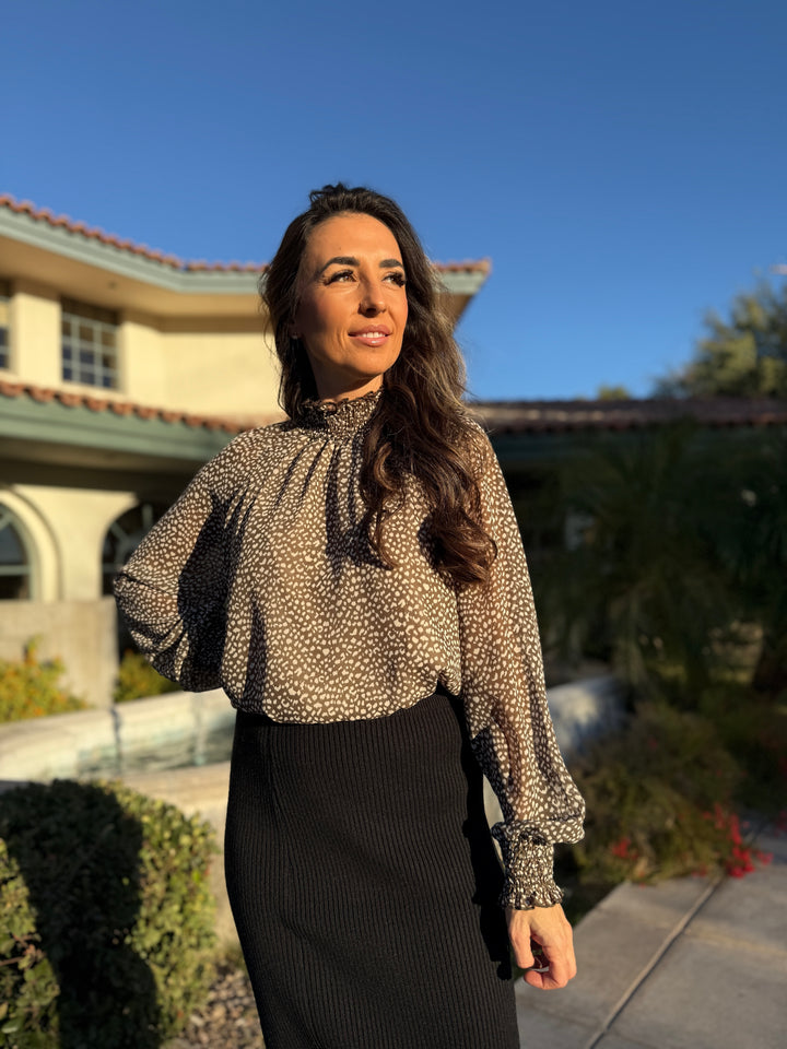 The Spotty High Neck Blouse