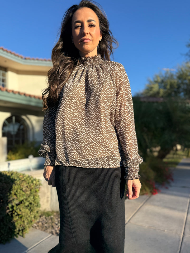 The Spotty High Neck Blouse