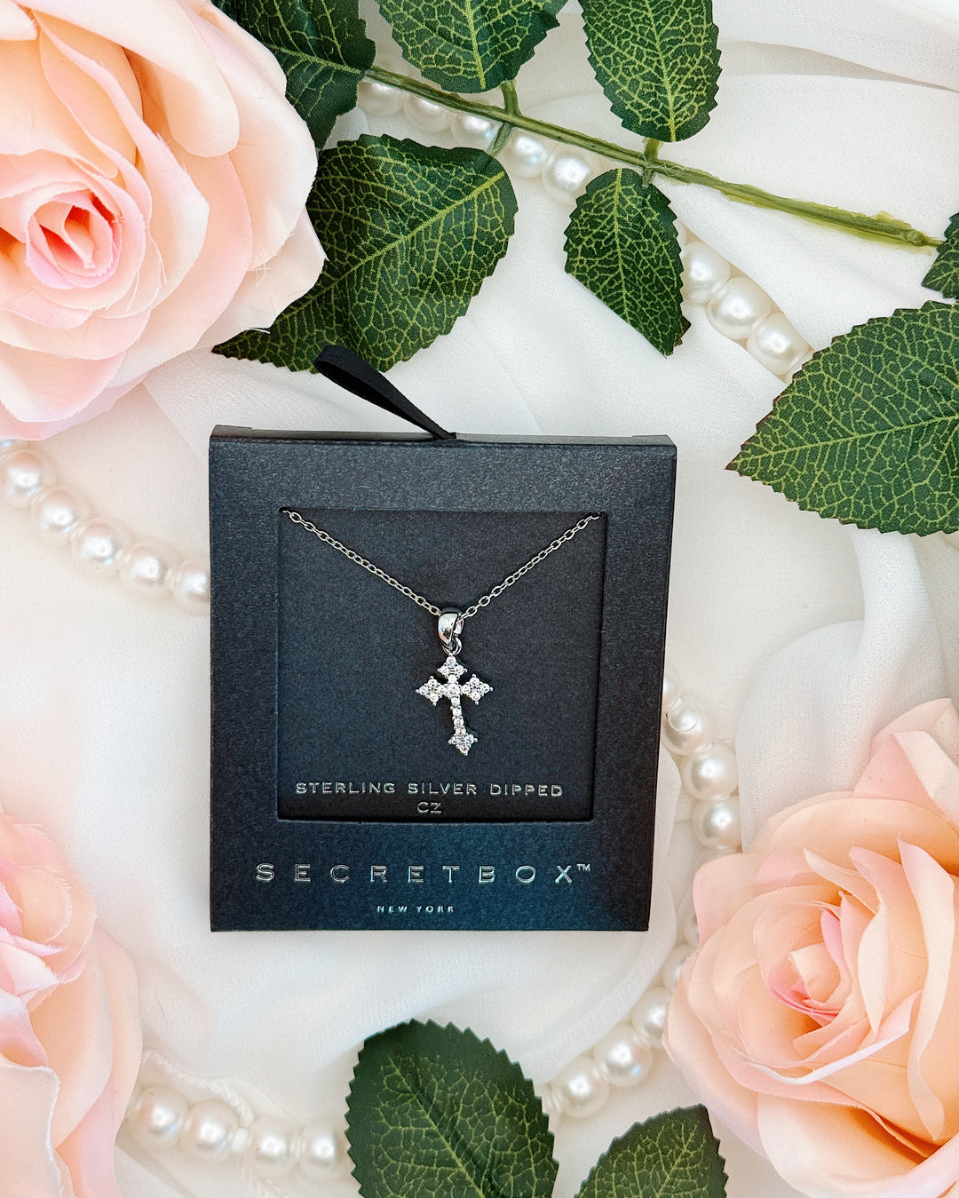 Radiant CZ Cross Pendant Necklace