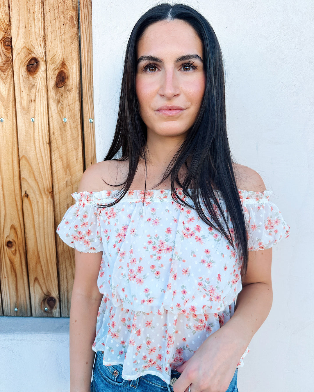 Feelin' Pretty Cinch Waist Floral Blouse