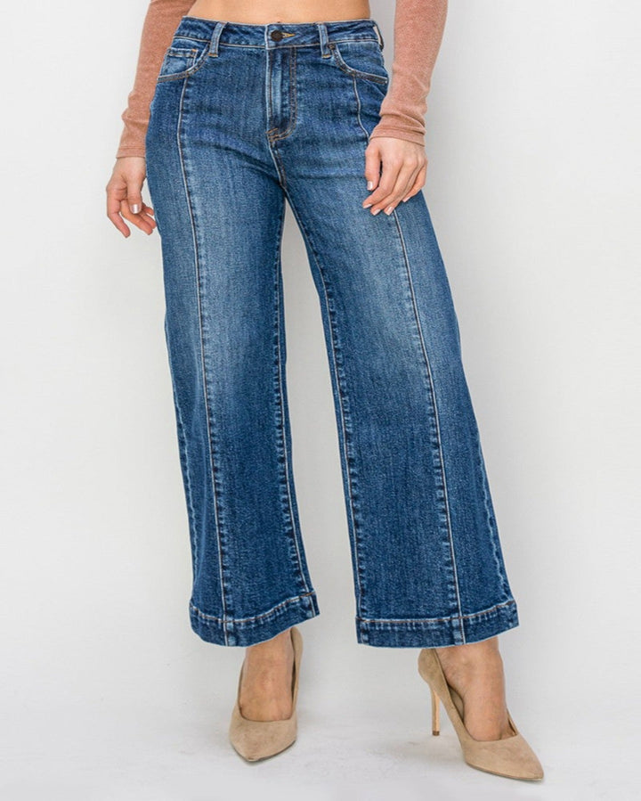 The Monica High Rise Ankle Wide Jeans