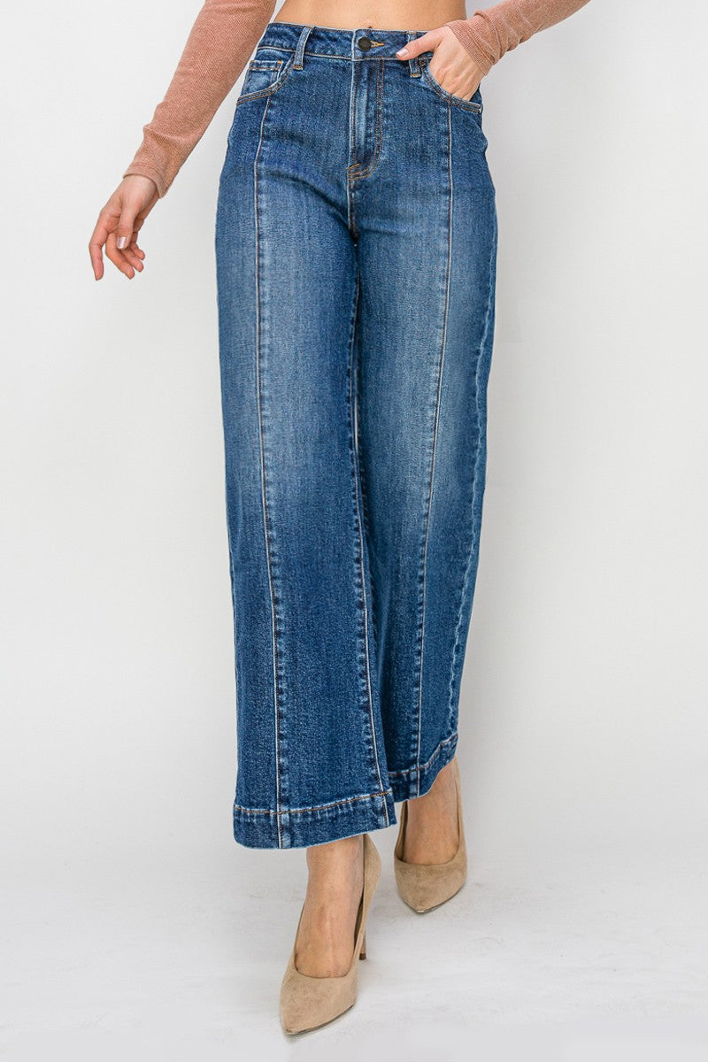 The Monica High Rise Ankle Wide Jeans