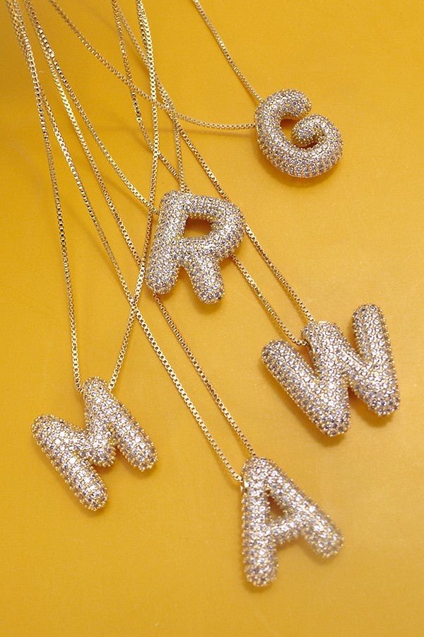 The Balloon Pave Initial Necklace