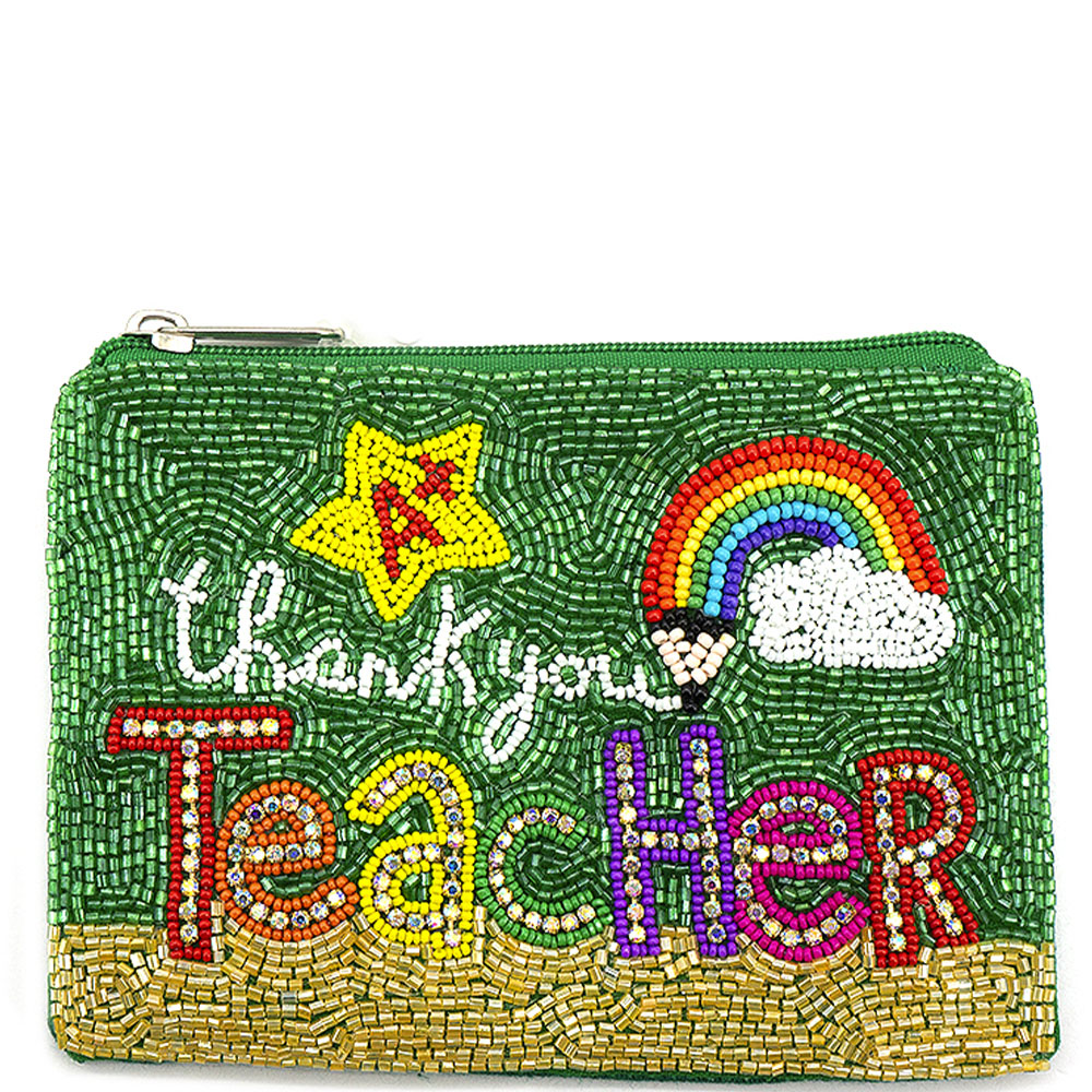 Teacher Beaded Coin Pouches