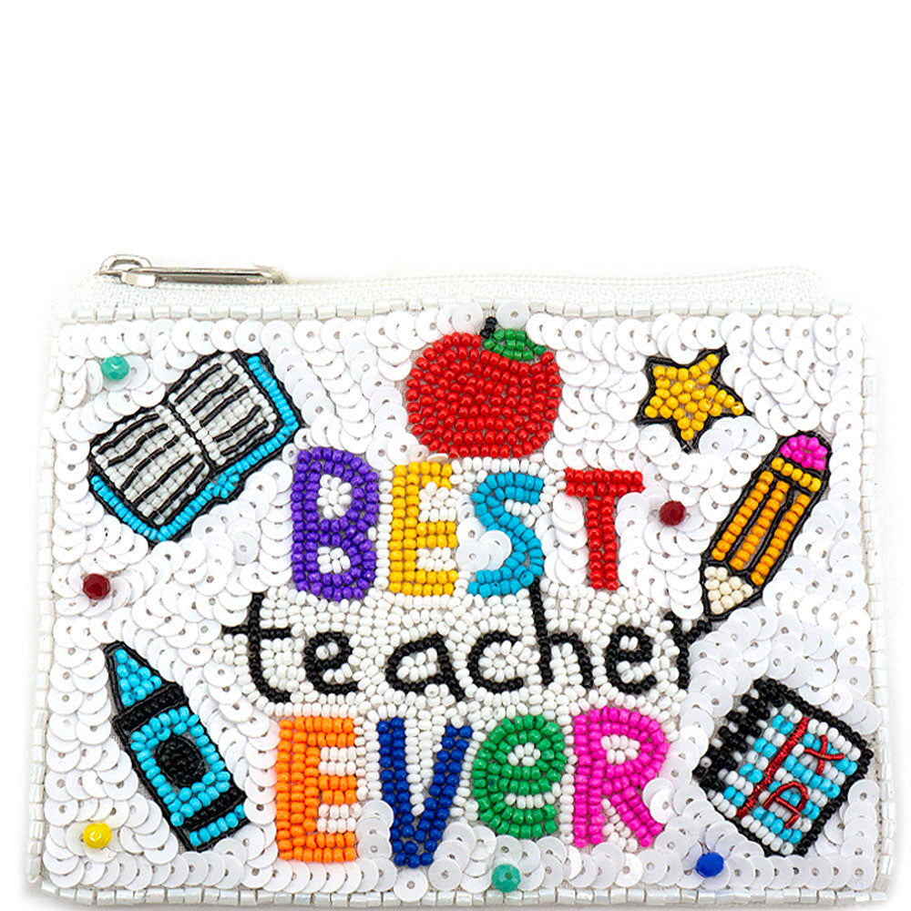 Teacher Beaded Coin Pouches