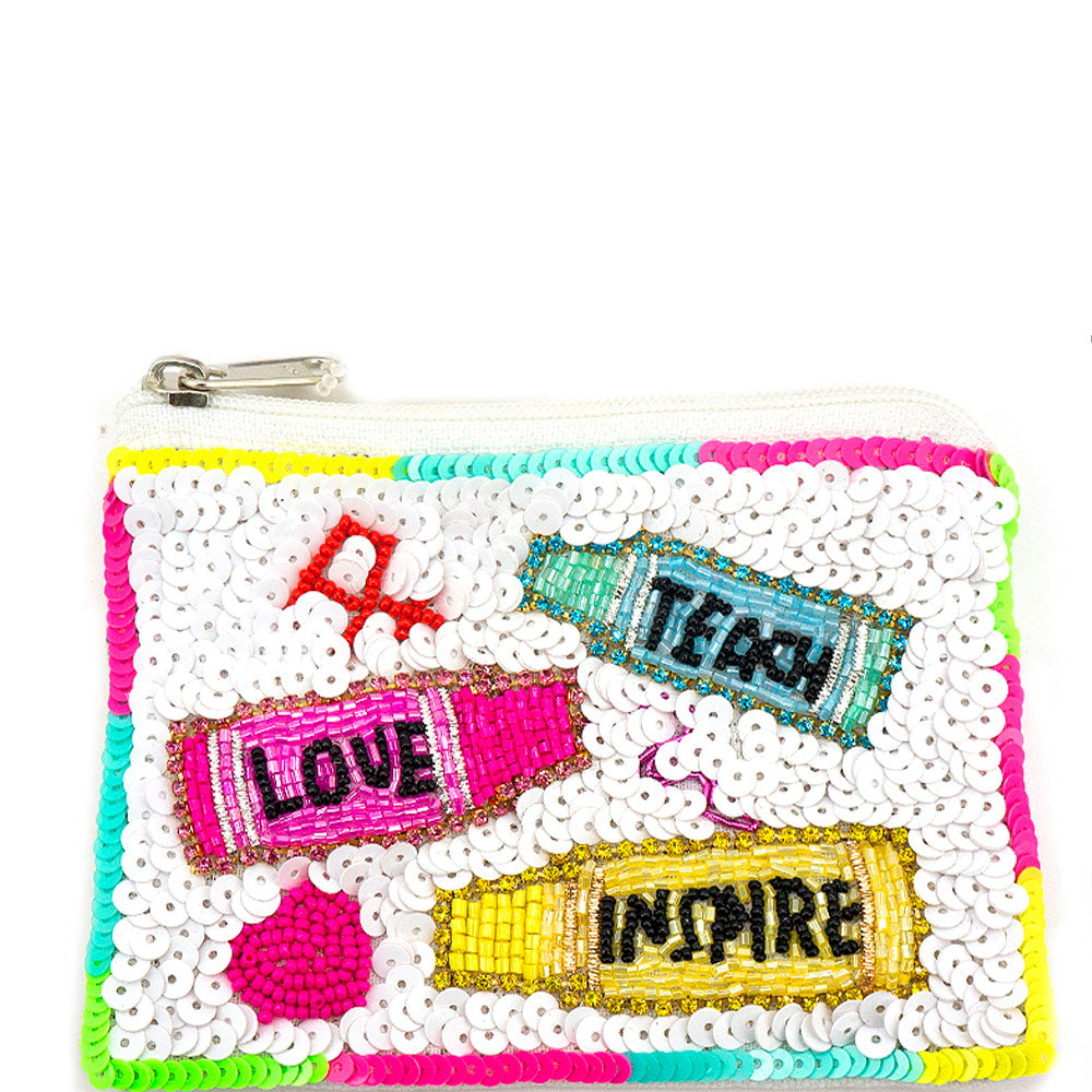 Teacher Beaded Coin Pouches