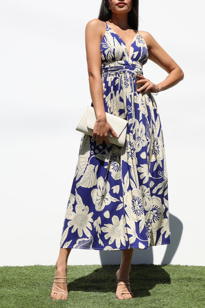 The Isla Tropical Floral Midi Dress
