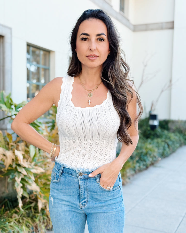 The Annie Eyelet Knit Tank