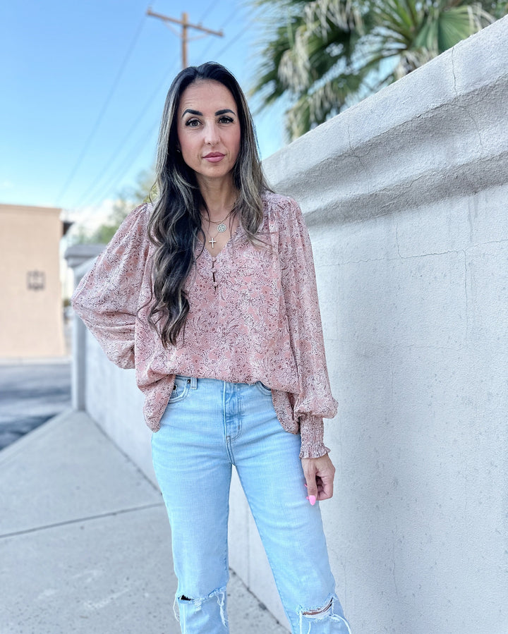 Mollie Floral V-Neck Top