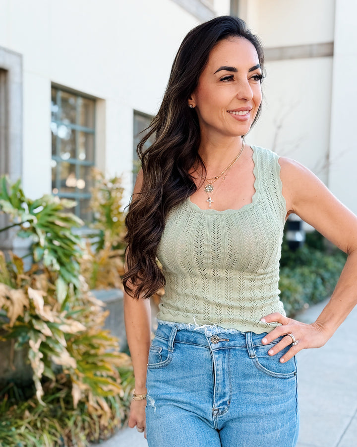 The Annie Eyelet Knit Tank