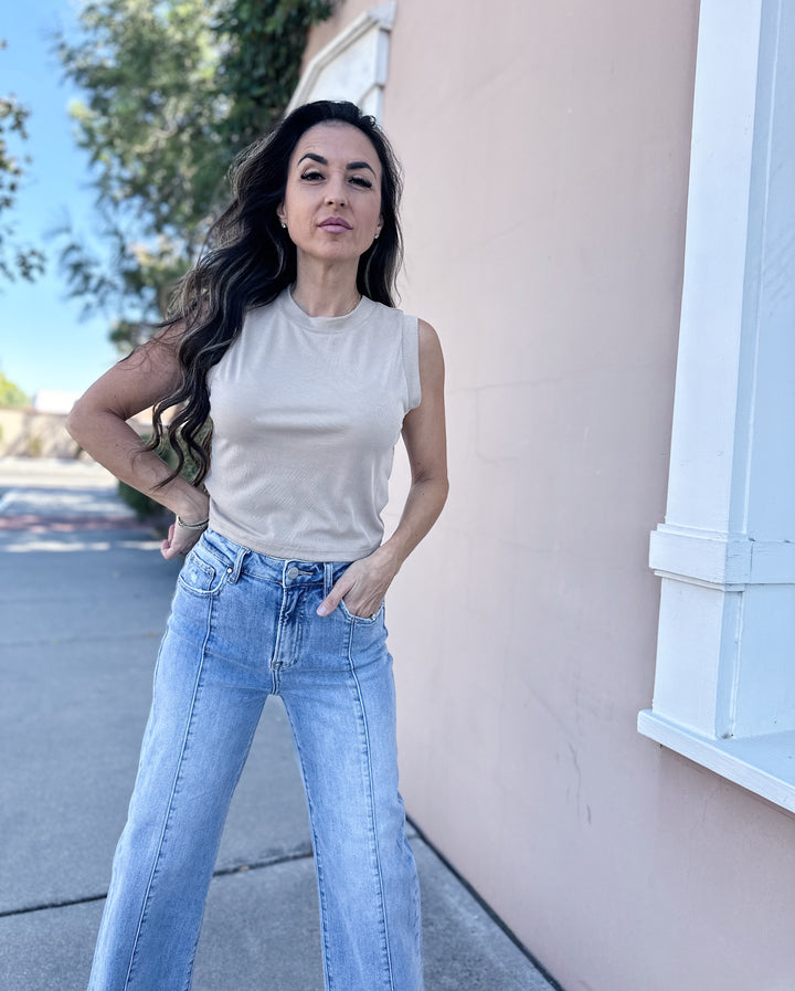 The Riley Soft Ribbed Sleeveless Crop Tank