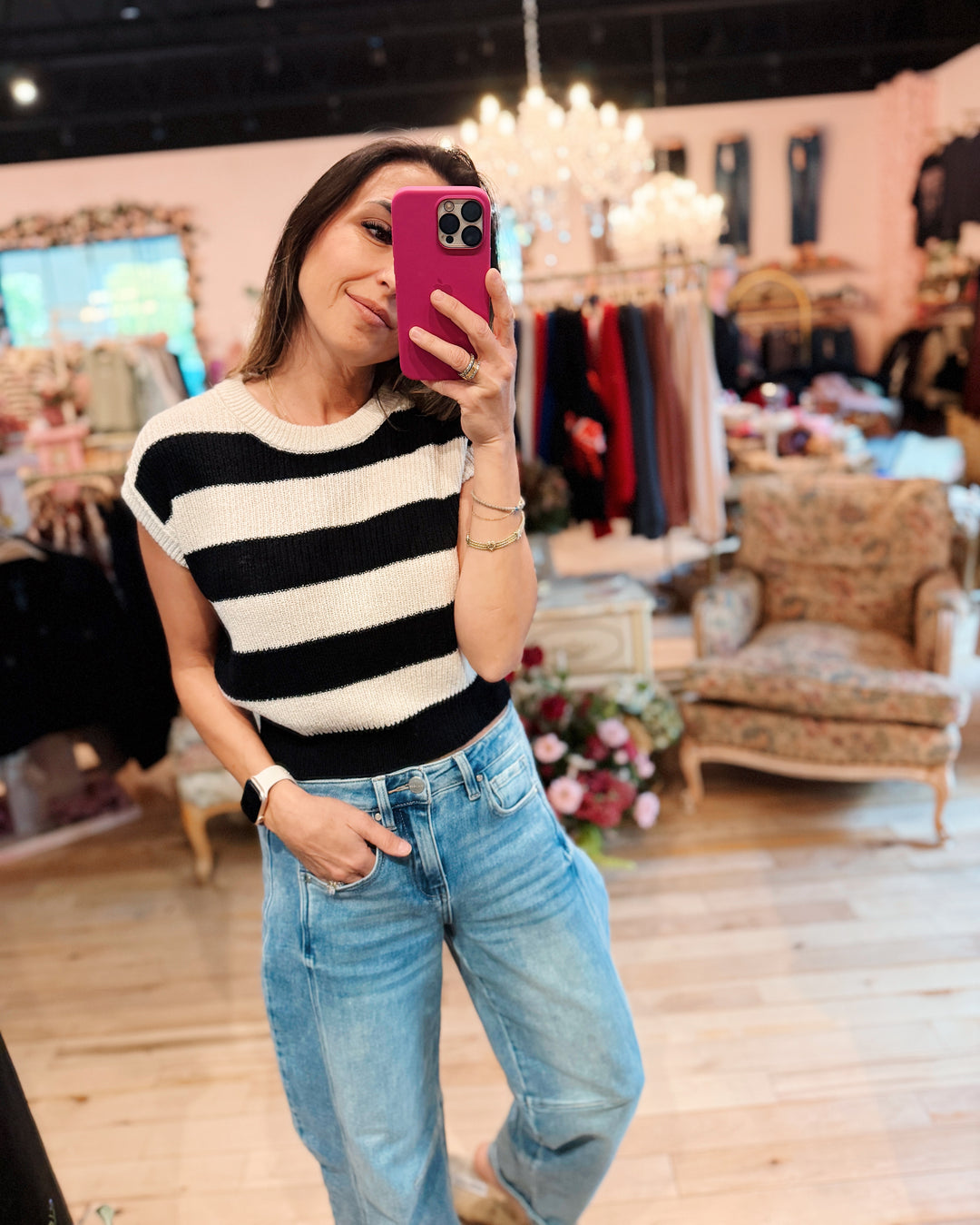 The Elise Striped Knit Top