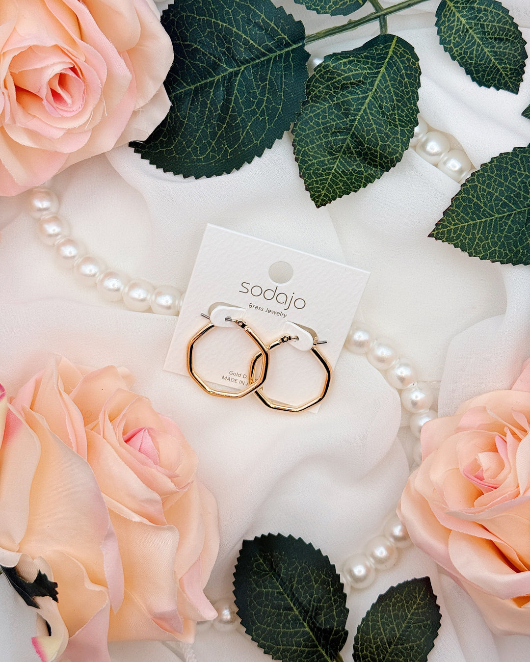 Gold-Dipped Geometric Hoop Earrings