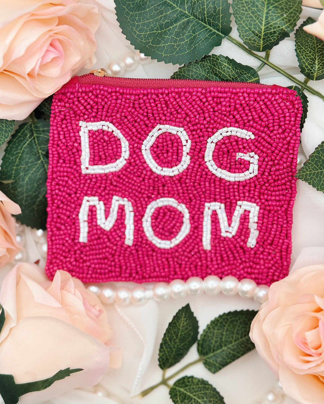 Dog Mom Coin Pouch - Magenta