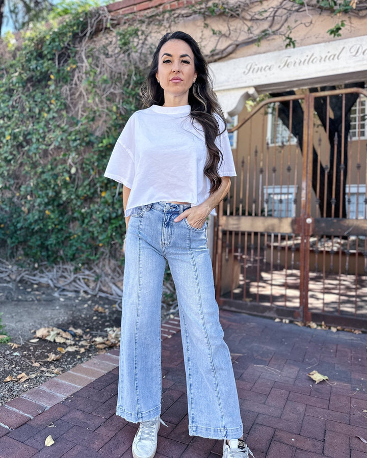 The Joey High Rise Crop Wide Jean