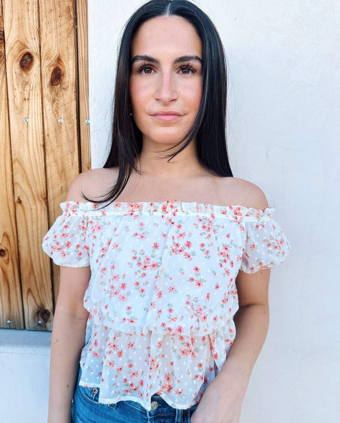 Feelin' Pretty Cinch Waist Floral Blouse