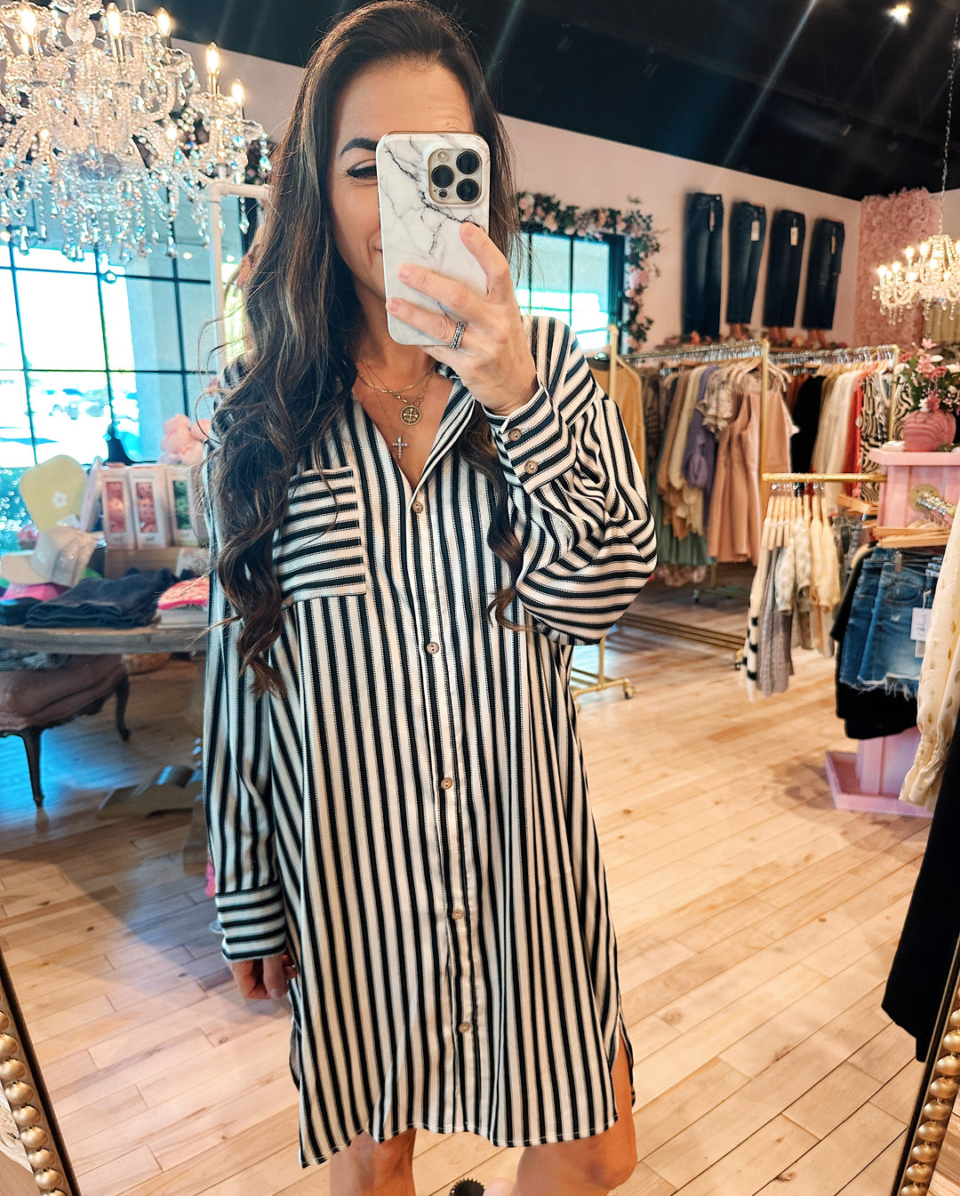 The Avery T-Shirt Striped Satin Dress