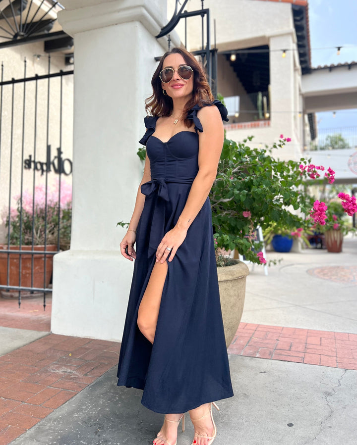The Elena Corset Dress - Navy