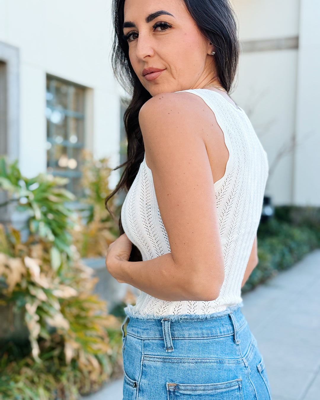 The Annie Eyelet Knit Tank