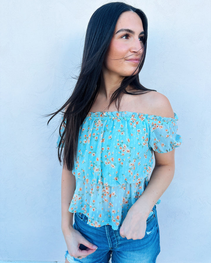 Feelin' Pretty Cinch Waist Floral Blouse