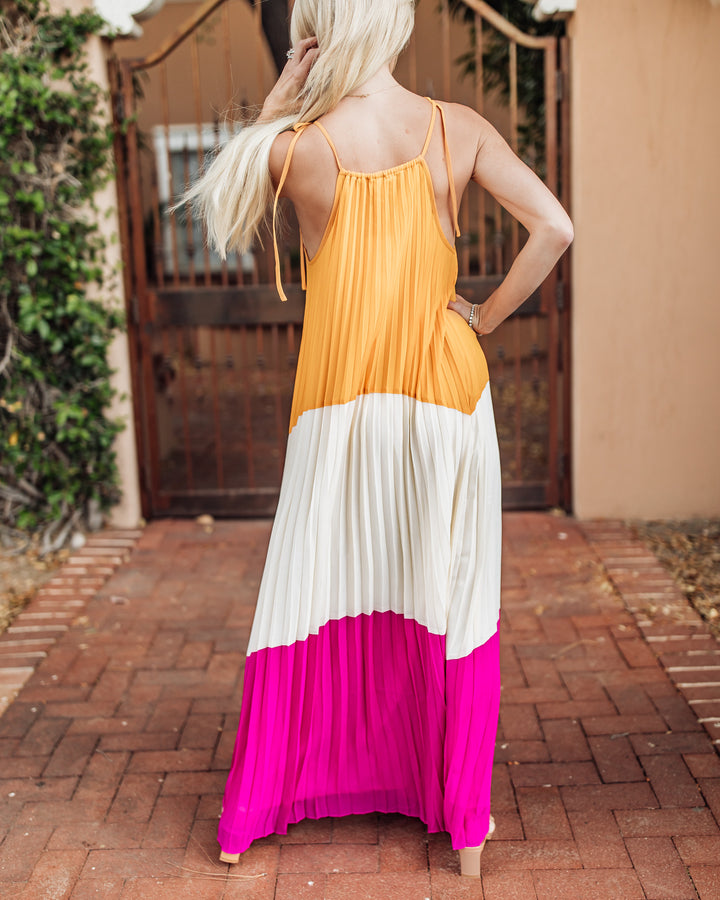 The Renée Pleated Maxi Dress