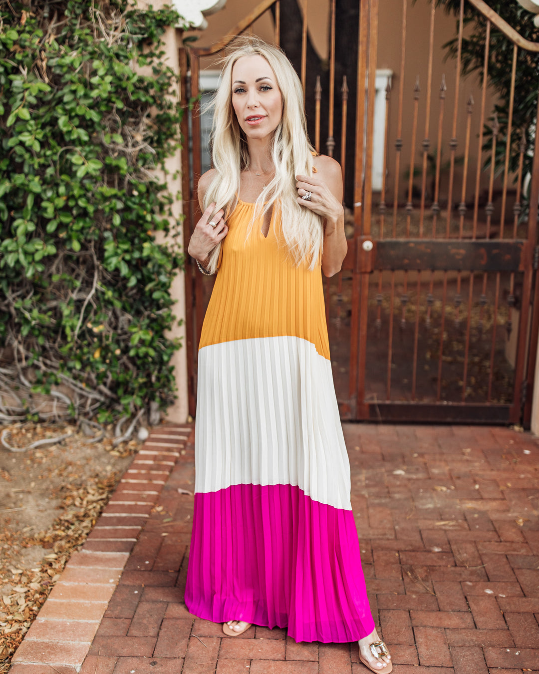 The Renée Pleated Maxi Dress