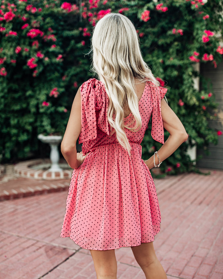 The Elizabeth Polka Dot Tie-Shoulder Mini Dress