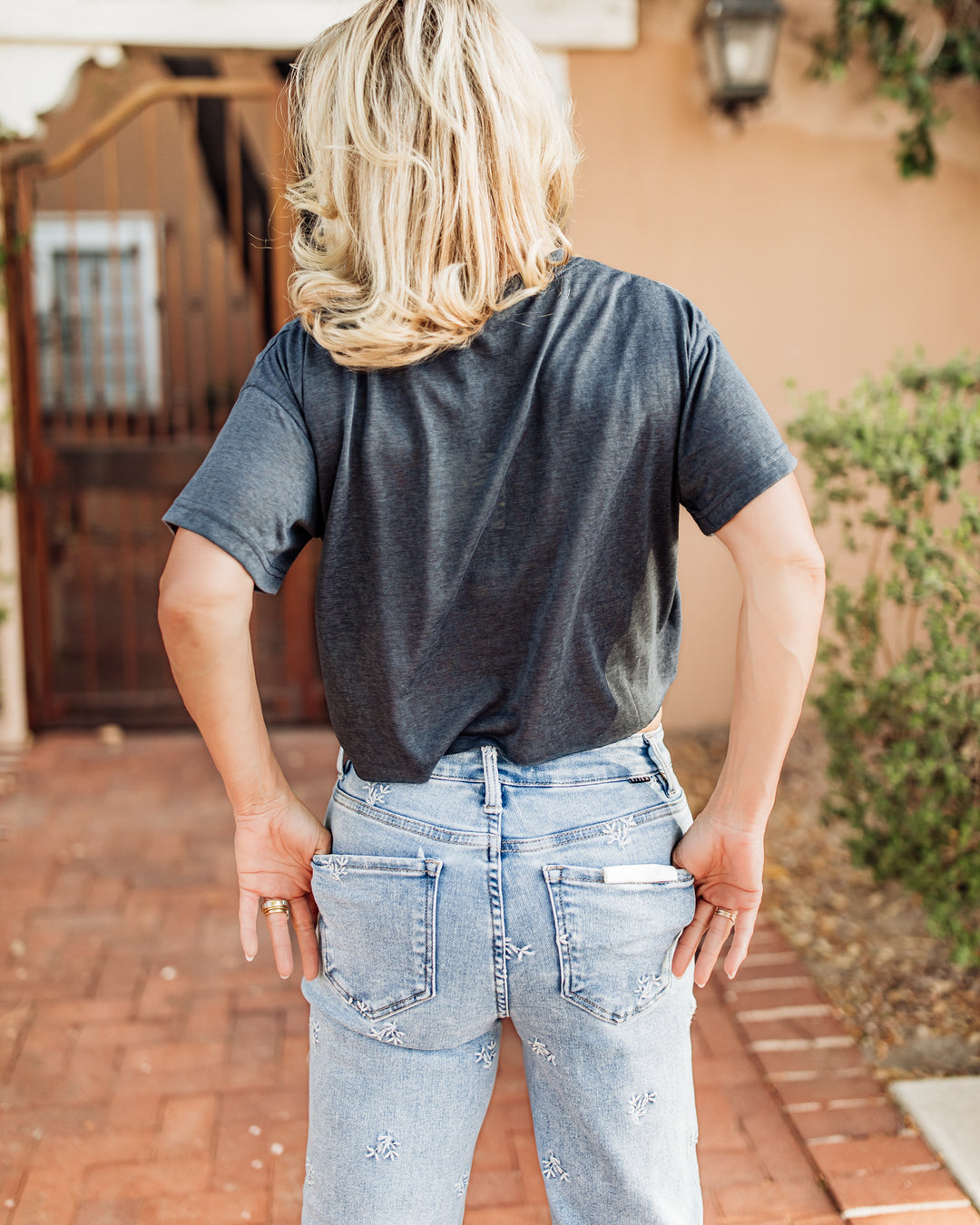The Haley High-Rise Embroidered Wide-Leg Jeans