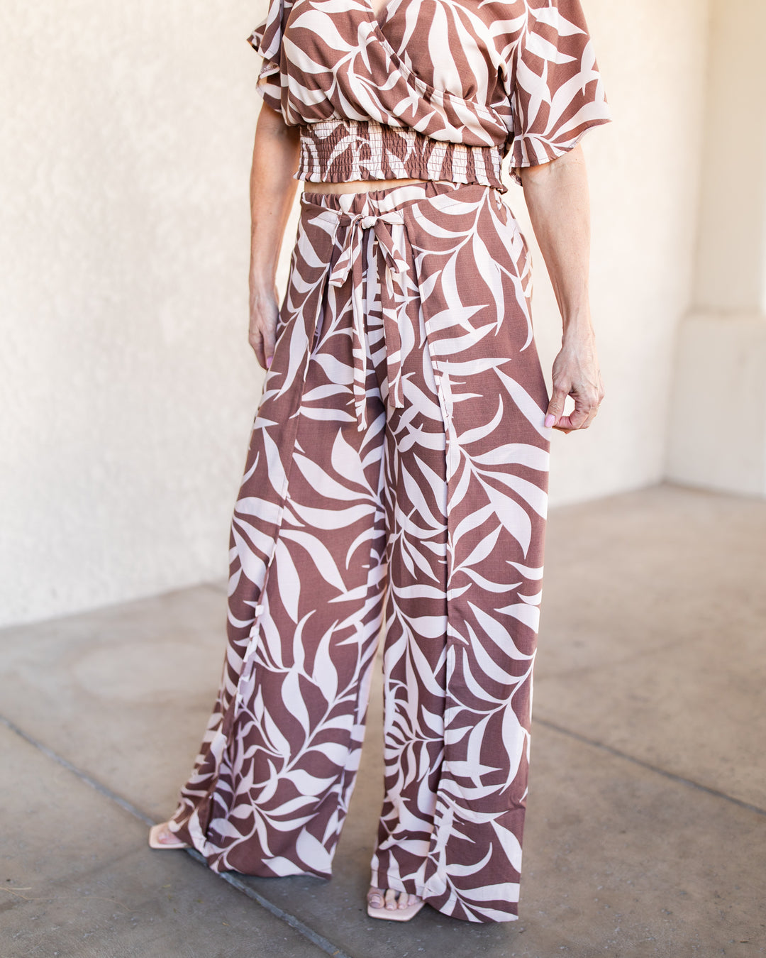 The Desiree Wrap Crop Top - Taupe