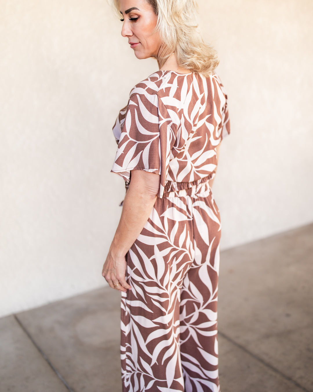 The Desiree Wrap Crop Top - Taupe