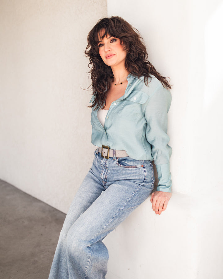 The Rowan Linen-Feel Button Up Blouse