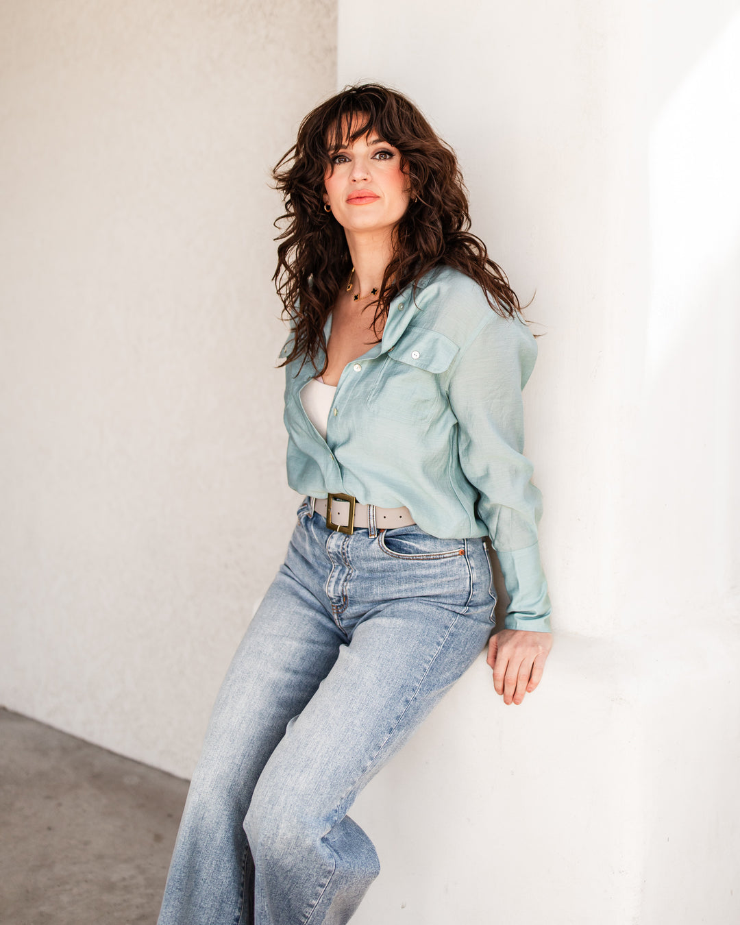 The Rowan Linen-Feel Button Up Blouse