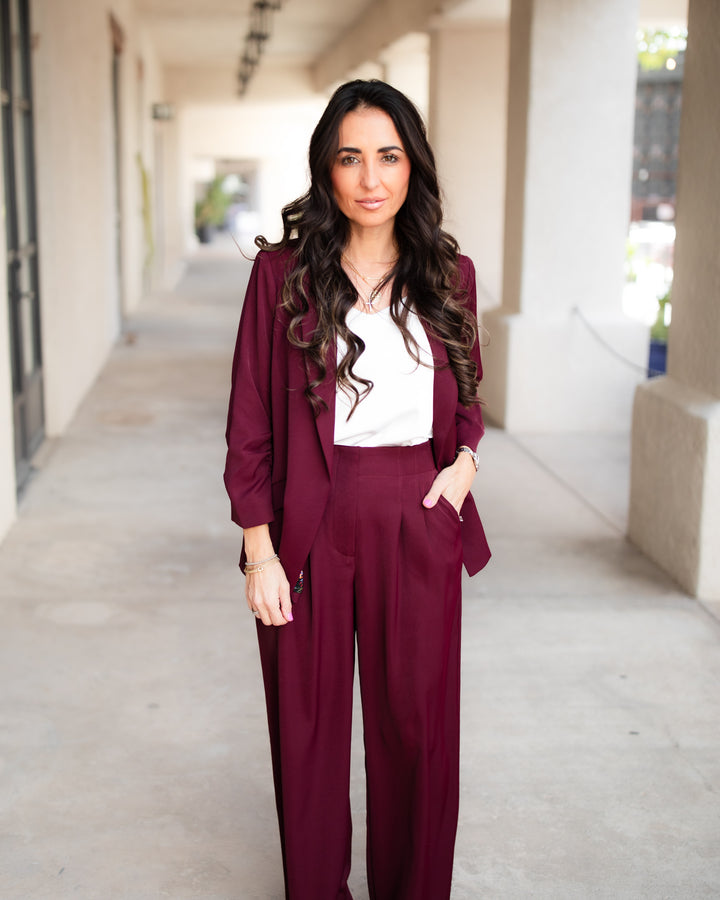 The Romy Blazer - Burgundy