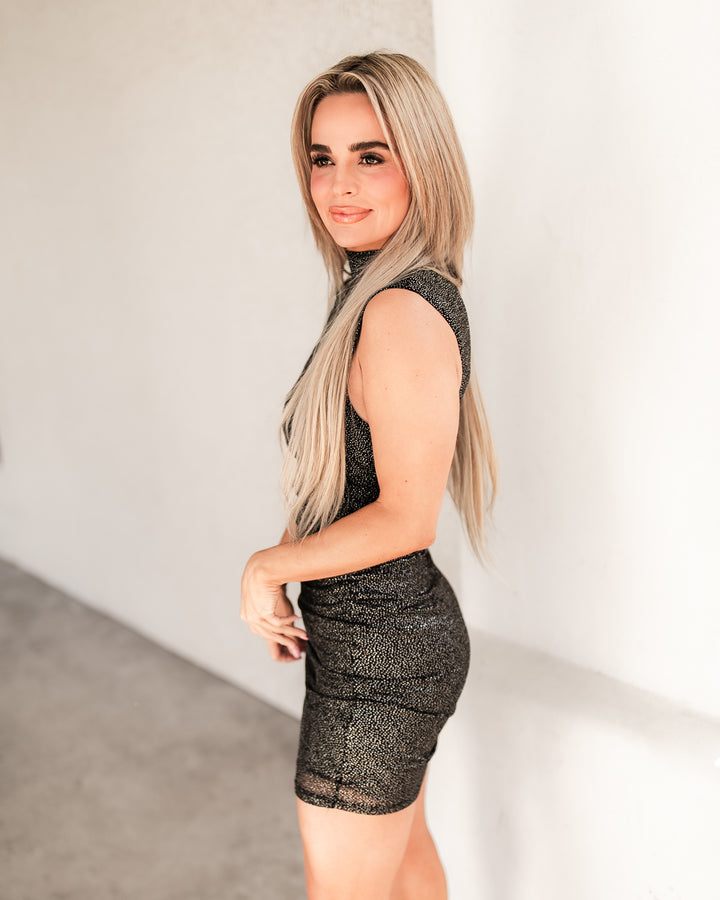 The Celeste Metallic Dress