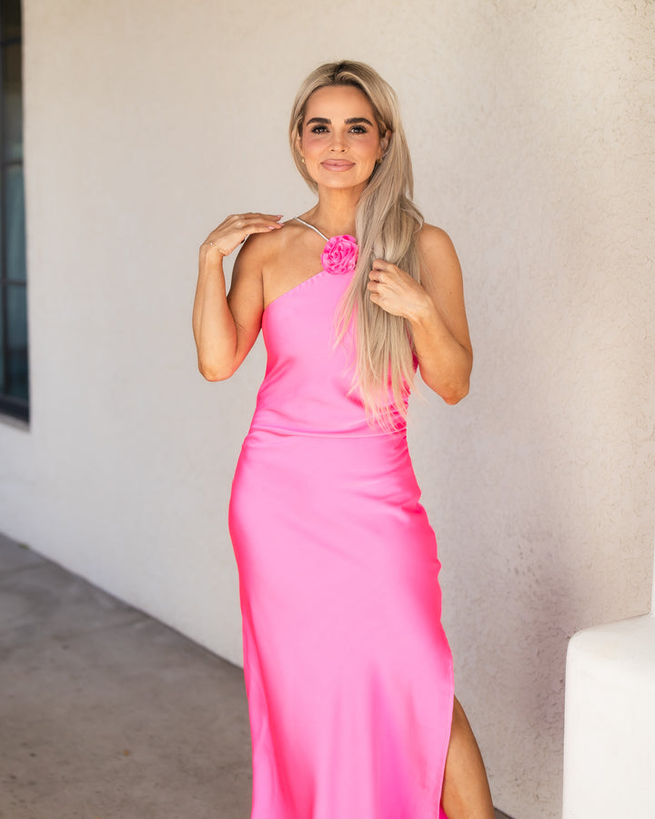 The Seraphina Midi Dress - Pink Bubble Gum