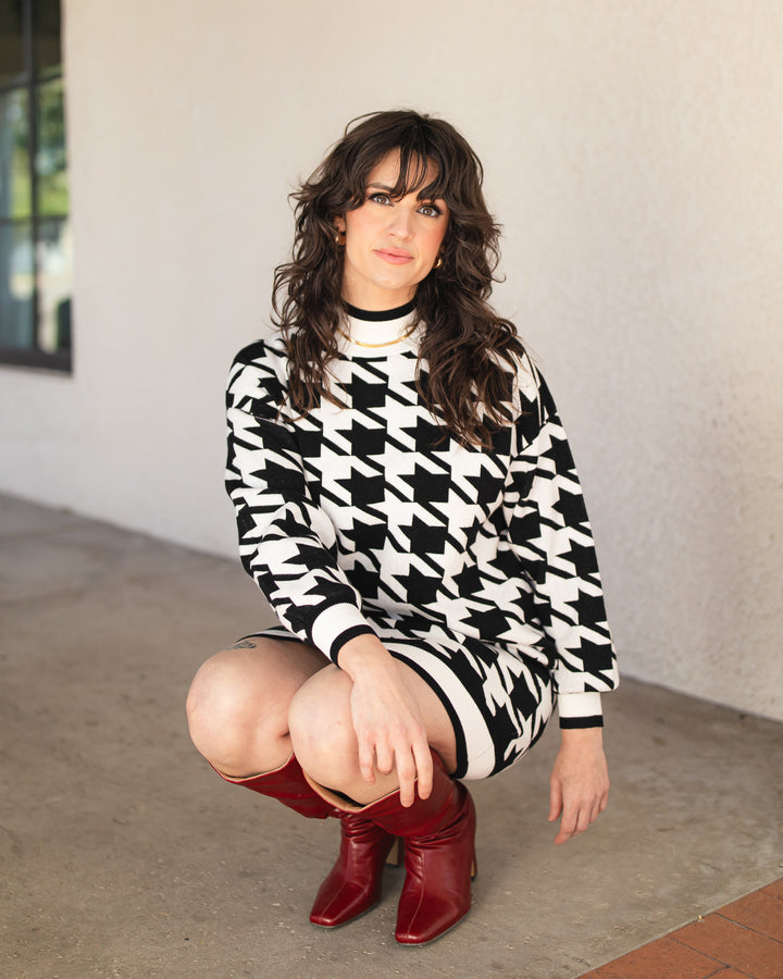 The Houndstooth Sweater Dress