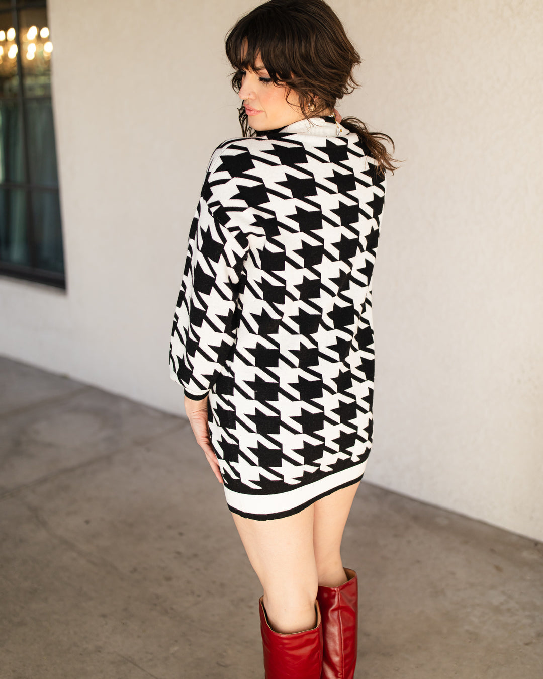 The Houndstooth Sweater Dress