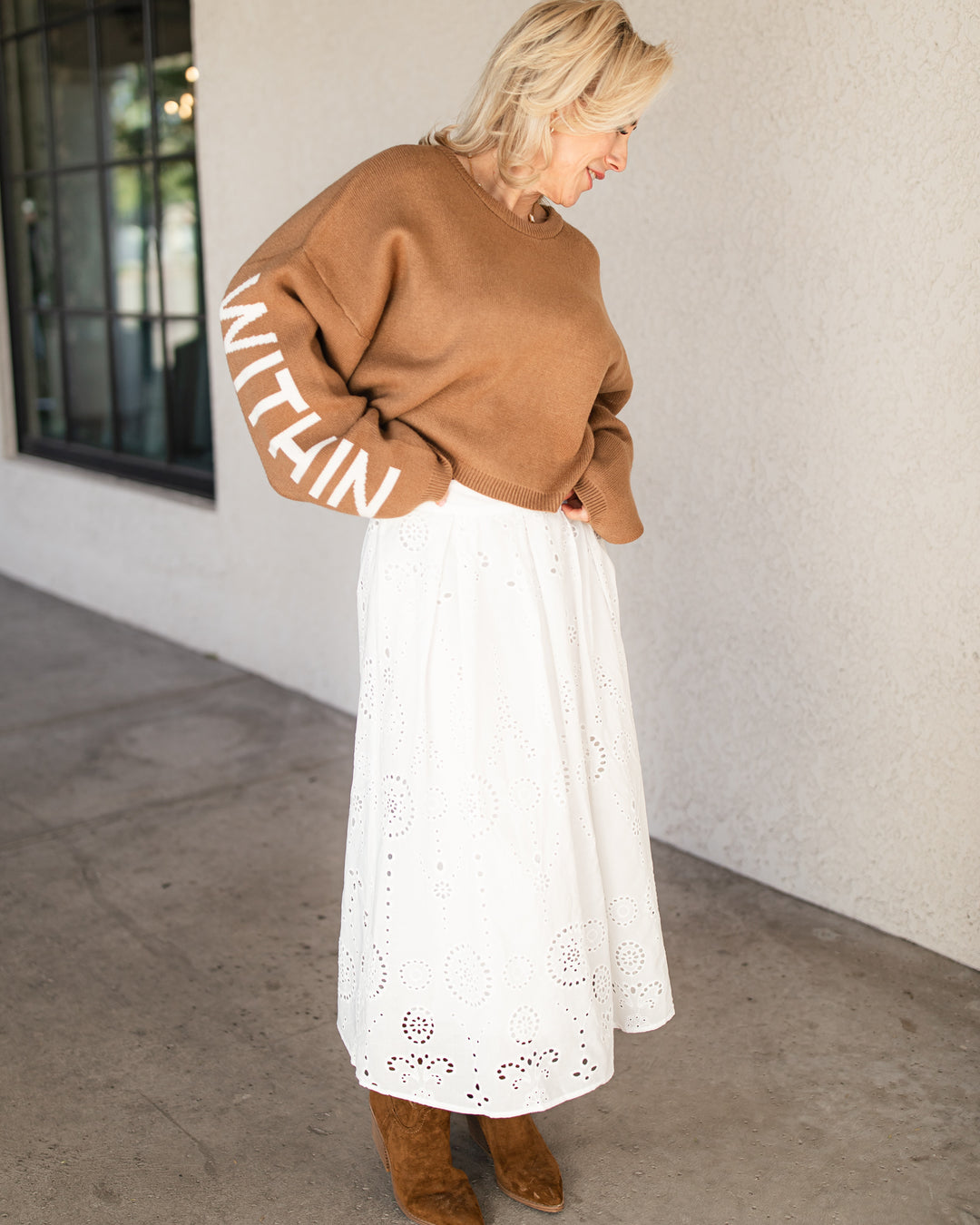 The Eyelet Skirt - White