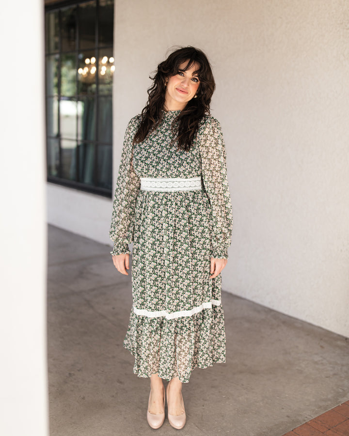 The Margot Floral Chiffon Midi Dress