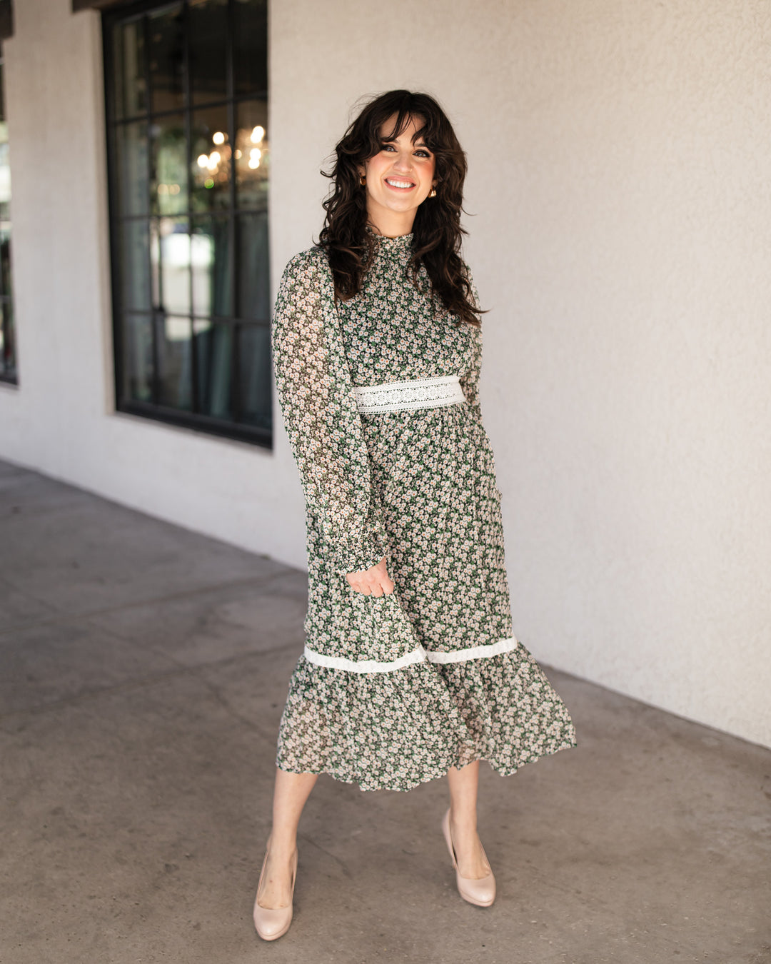 The Margot Floral Chiffon Midi Dress