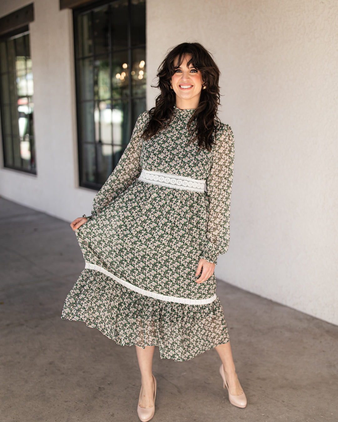 The Margot Floral Chiffon Midi Dress