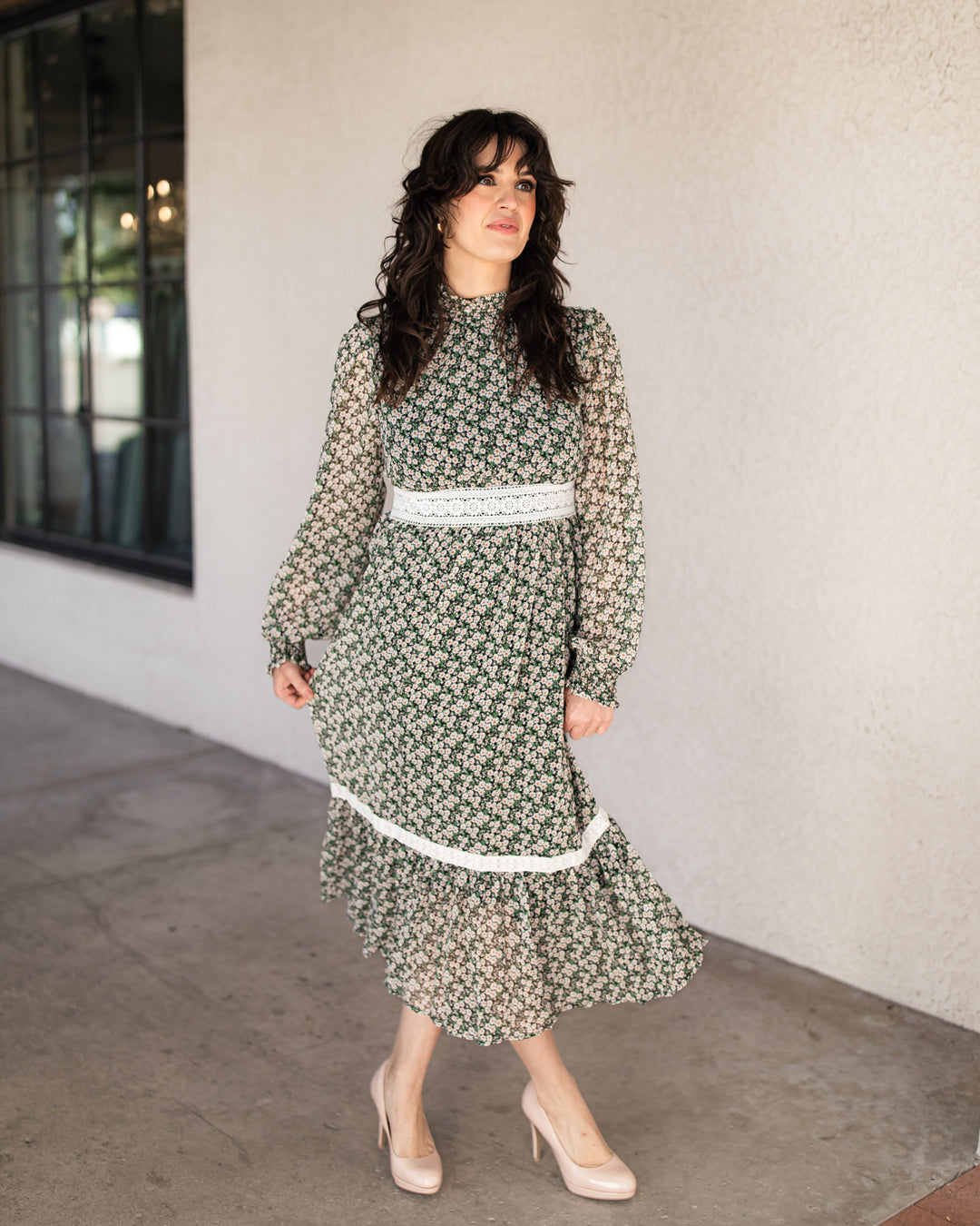 The Margot Floral Chiffon Midi Dress