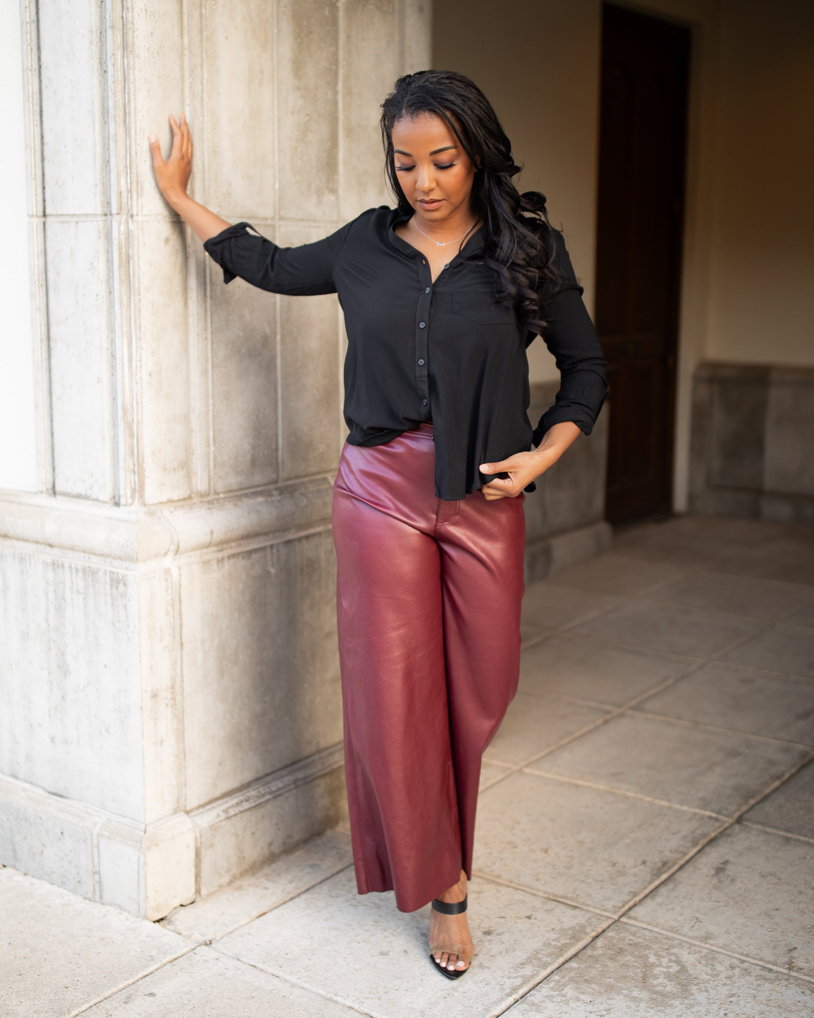 The Marcy Faux Leather Pants – Shop Klio